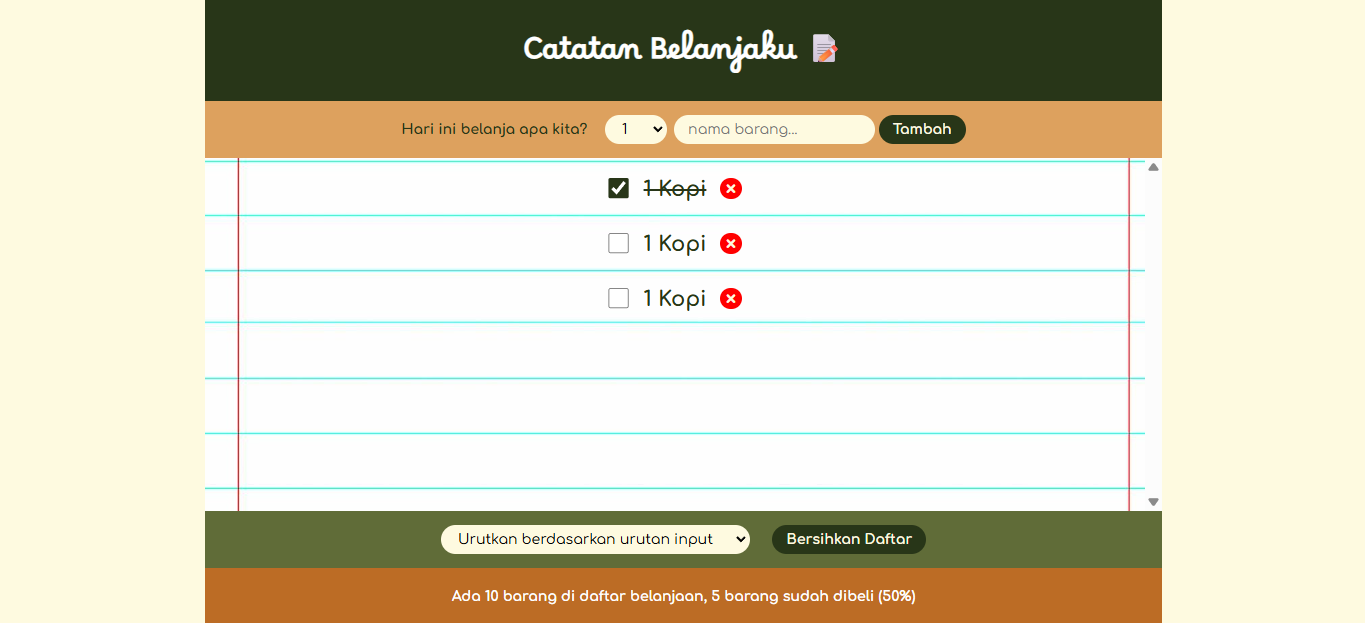 Catatan Belanjaku